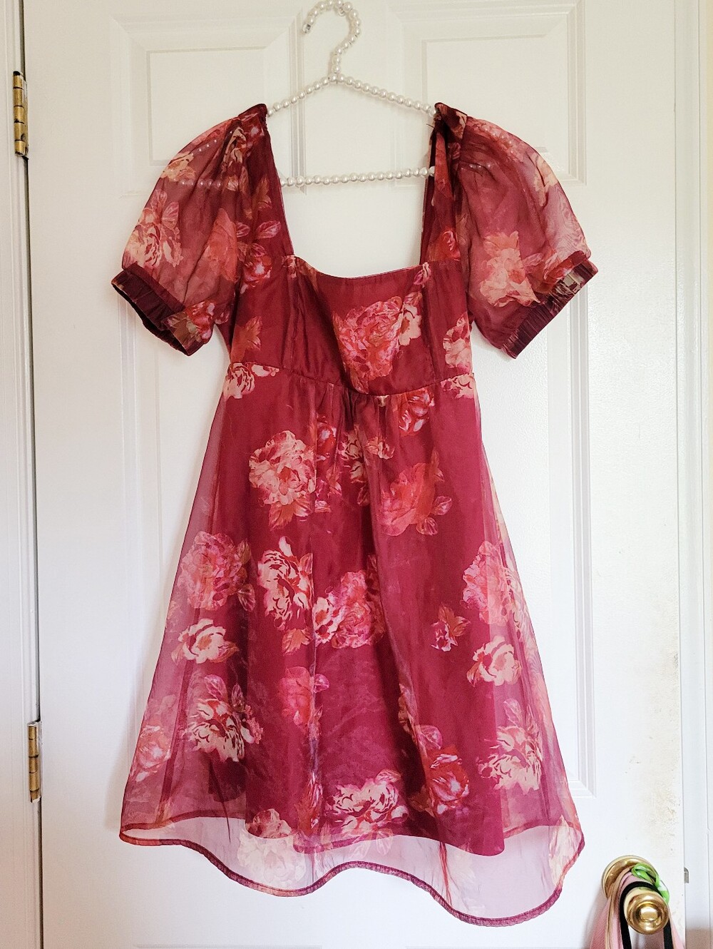 Wild Fable Floral Puff Sleeve Organza Dress